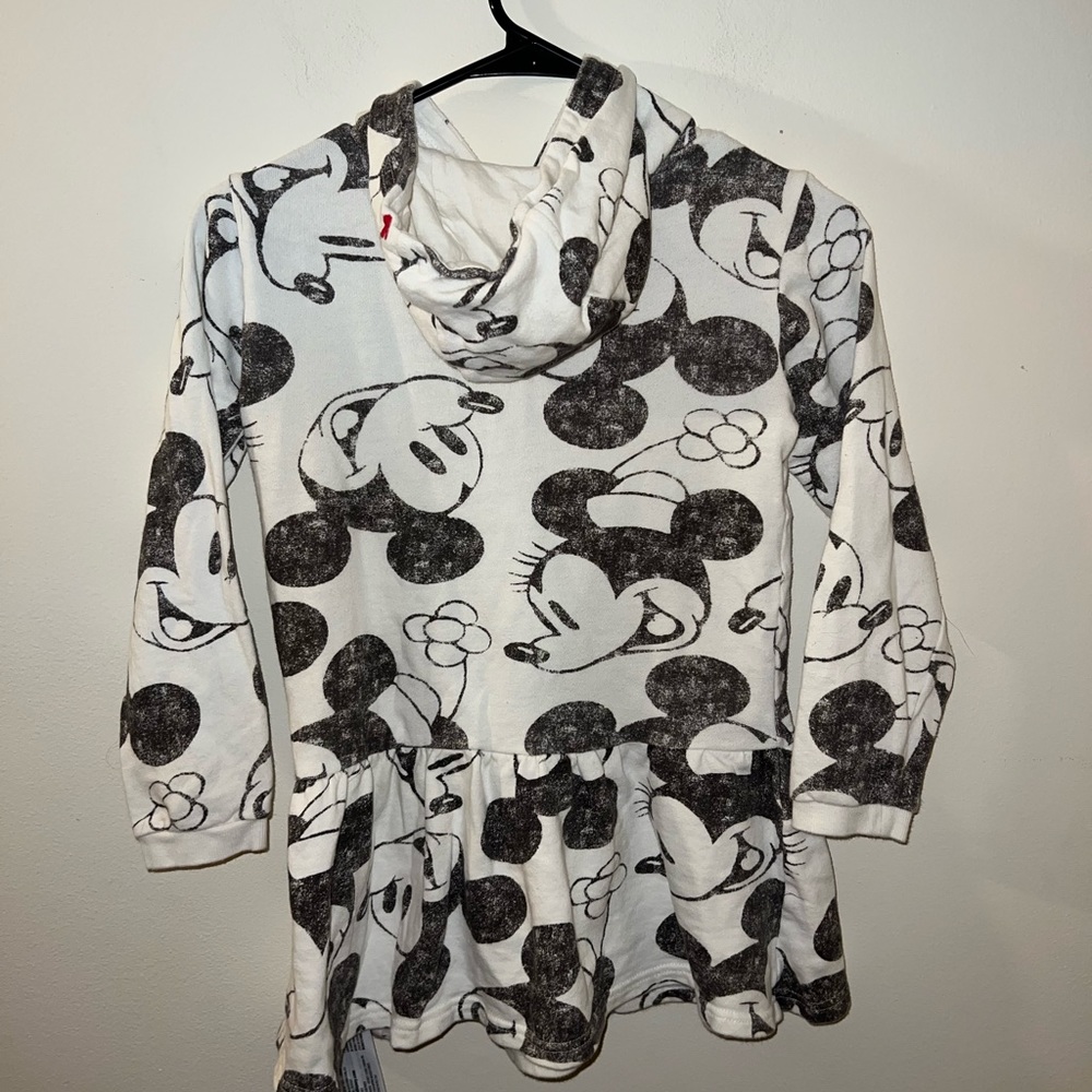 Disney White and Black Mickey Mouse Hoodie Dress for Kids - Picture 5 of 5